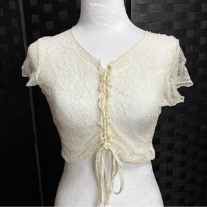 Thorn & Fable Lace‎ Crop Top Juniors S Ethereal Angel Y2K Festival Cochella Club